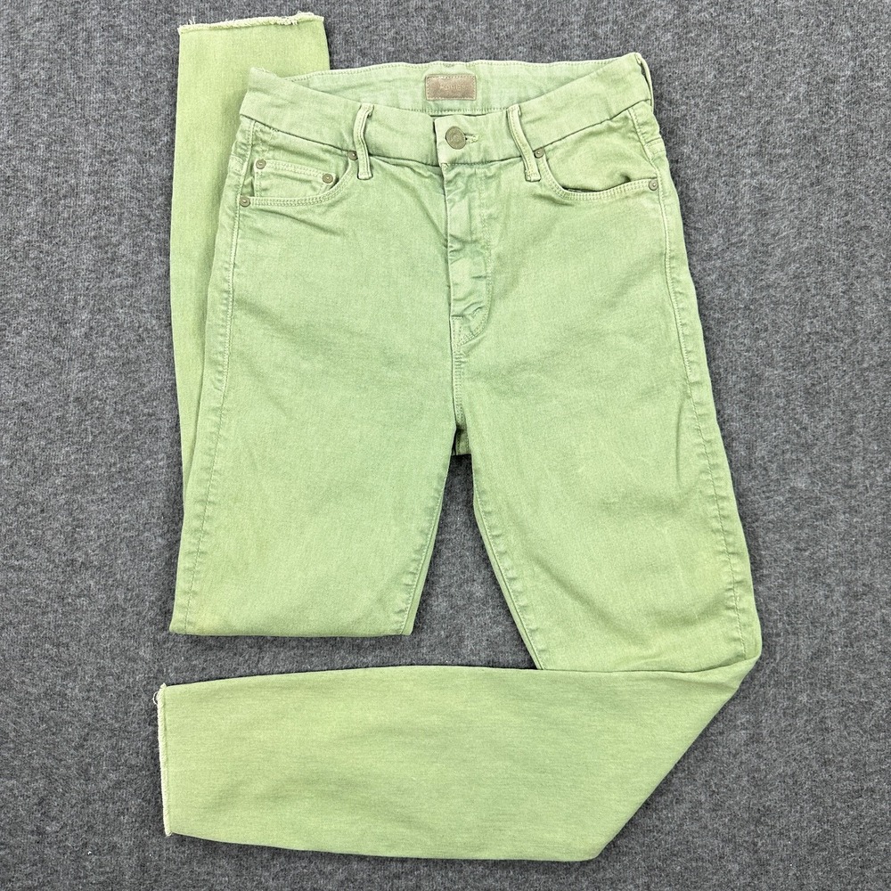 Mother‎ Jeans Womens 26 Army Green The High Waisted Looker Ankle Fray 1411-690